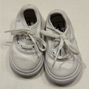 Vans Kids White Canvas Shoes